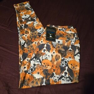 Charlies Project Leggings OS Dog Breed Women Multicolor Casual Graphic Print